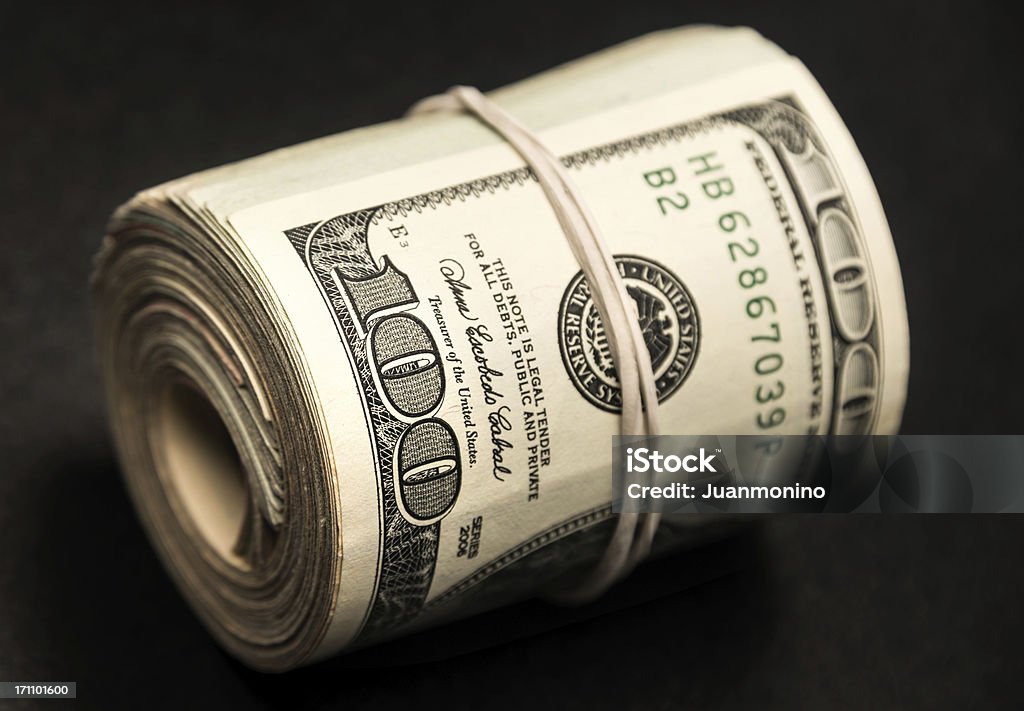 Rolo de Dinheiro - Foto de stock de Nota de dólar americano royalty-free