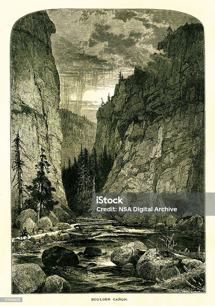 Boulder Canyon, w Colorado - Zbiór ilustracji royalty-free (Góra)