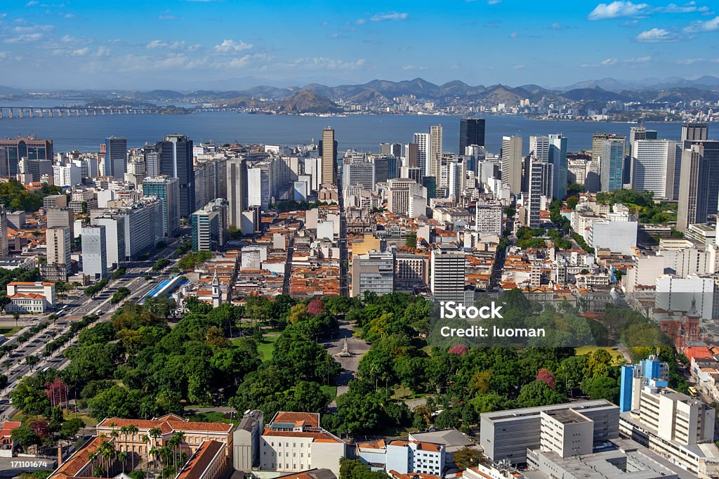 Downtown Rio de Janeiro Santana Park Field Niteroi Stock Photo