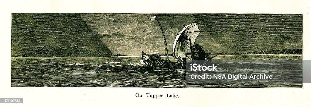 Lac Tupper, New York/bâtiment historique American Illustrations - Illustration de Abrupt libre de droits