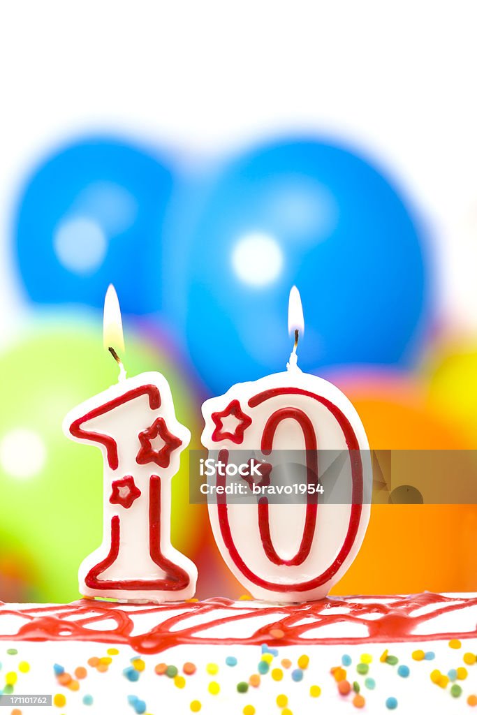 Kuchen für zehnten Geburtstag - Lizenzfrei Geburtstag Stock-Foto
