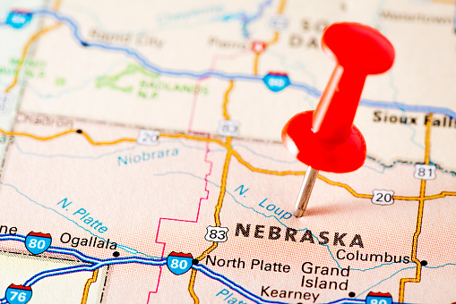 USA states on map: Nebraska