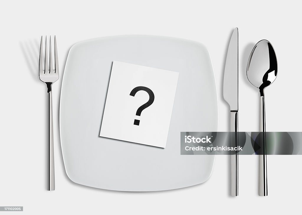 Cibo problemi - Foto stock royalty-free di Punto interrogativo