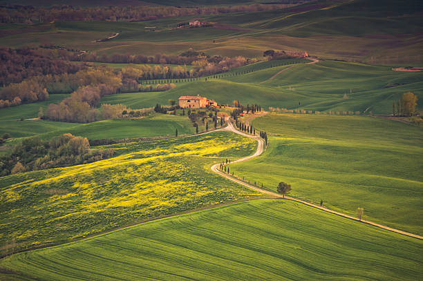 istock Farm in Val d'Orcia after sunset 171105472