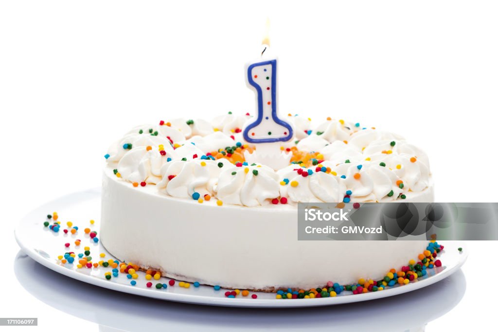 Bolo de aniversário - Foto de stock de 12-23 meses royalty-free