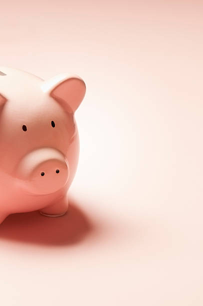 istock Pink cermaic piggy bank with copyspace on pink background 171106167