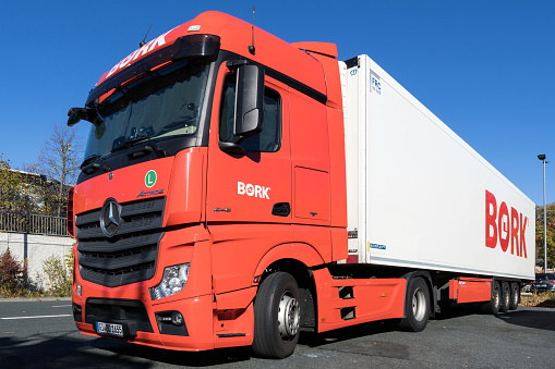 Siegen, Germany - October 21, 2018: Bork truck on parking