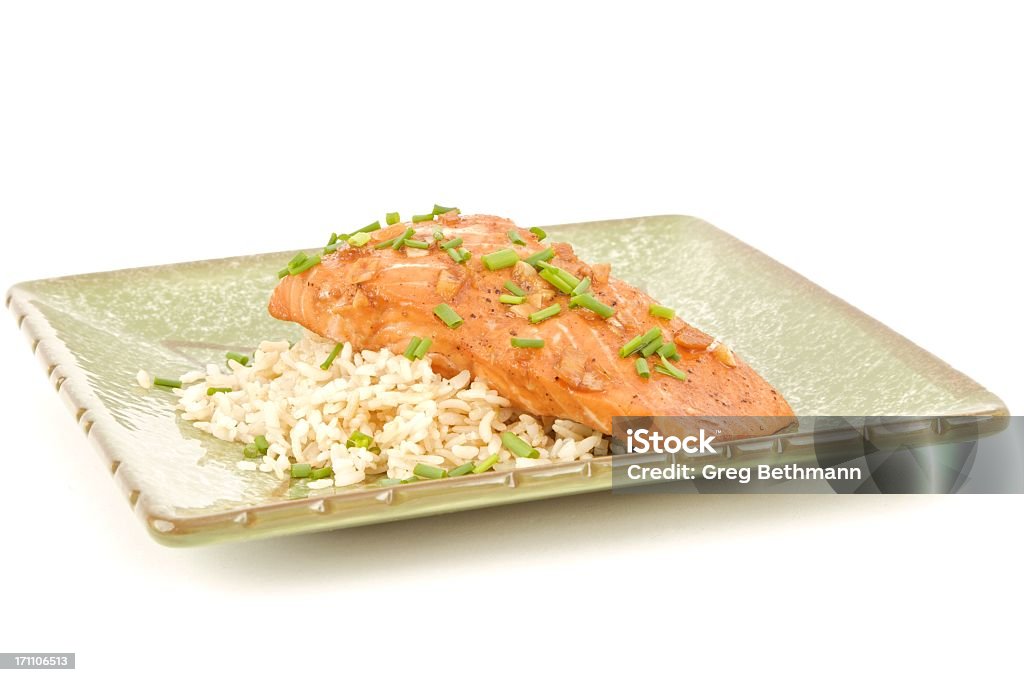 Bourbon Salmone cotto affumicato - Foto stock royalty-free di Cipollina