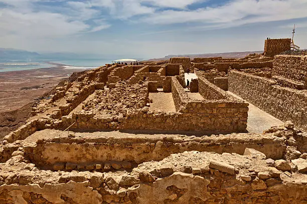 A view of the partially restored ancient city at the top of Masada built by King Herod the Great in 31 to 37 BC.