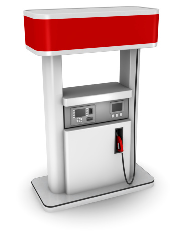 Gas pump isolated on white.Could be useful in a gas price composition.This is a detailed 3d rendering.