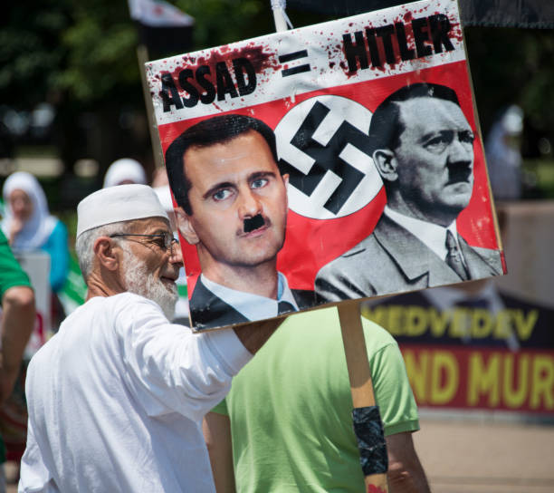 síria protesto - adolf hitler imagens e fotografias de stock