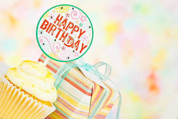 Happy birthday cupcakes and gifts
