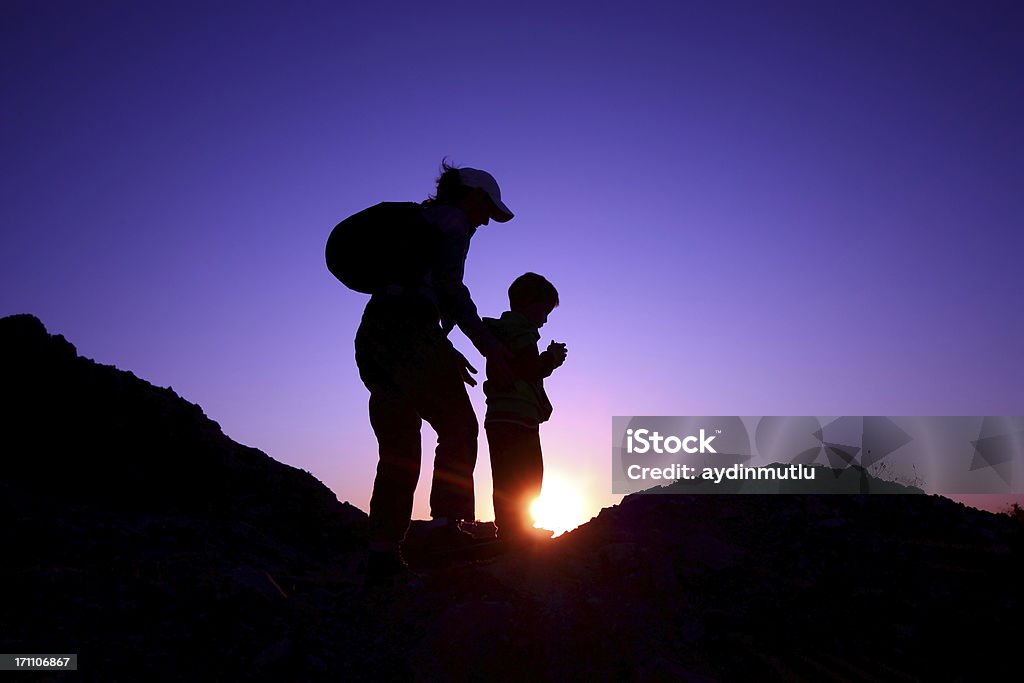 Mother and son hiking Mother and son hiking. One Parent Stock Photo