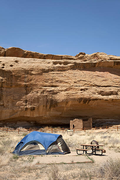 istock Campground tent and ancient ruins Chaco Canyon NHP 171106892