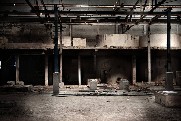 Abandoned factory hall  the ruined city stock pictures, royalty-free photos & images