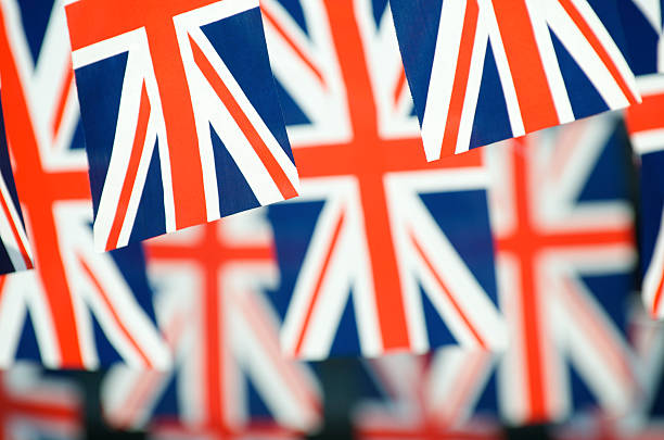 Union Jack British Flags Horizontal stock photo