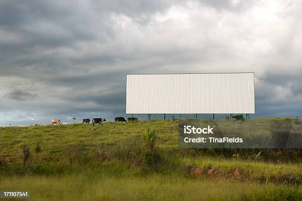 A Blank White Billboard In The Middle Of A Field Stock Photo - Download Image Now - Billboard, Rural Scene, Empty