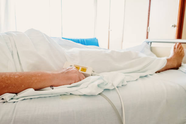 istock Elderly woman convalescing a bedridden disease. 1711084906