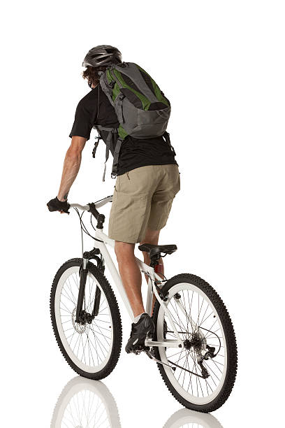vista traseira de equitação bicicleta ciclista - cycling shorts - fotografias e filmes do acervo