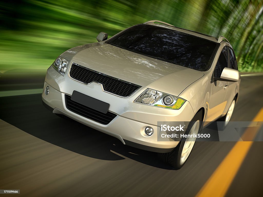 SUV Floresta de condução Estrada - Royalty-free Carro Foto de stock