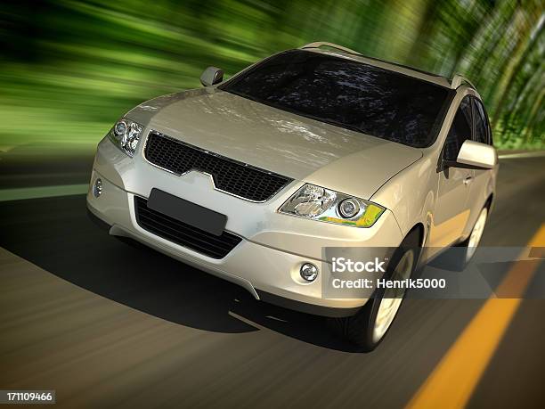 Suv Floresta De Condução Estrada - Fotografias de stock e mais imagens de Carro - Carro, Conduzir, Figura para recortar