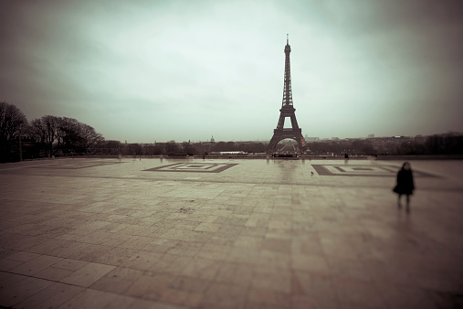 Paris Eiffel tower travel traveling landmark from above top view in France