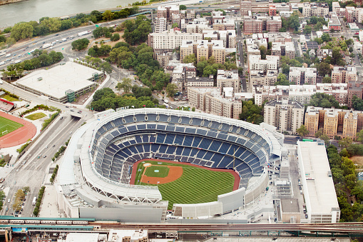 New York City, New York, USA - July 25, 2011. Aerial shot of Yankee Stadium.