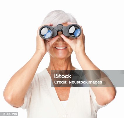 istock Woman With Binoculars - Isolated 171109794