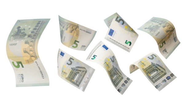 istock Five euro bill banknote isolated on white background. 1711100639