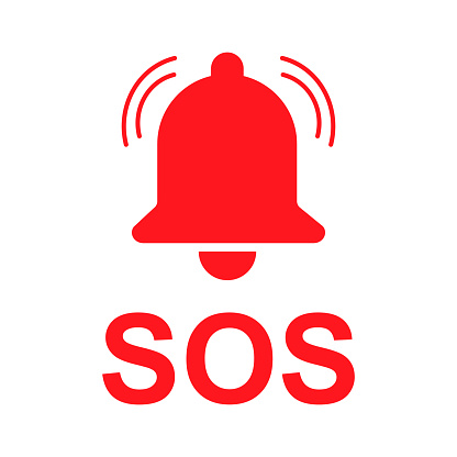 SOS help icon, safety support alert flat design, save vector illustration .