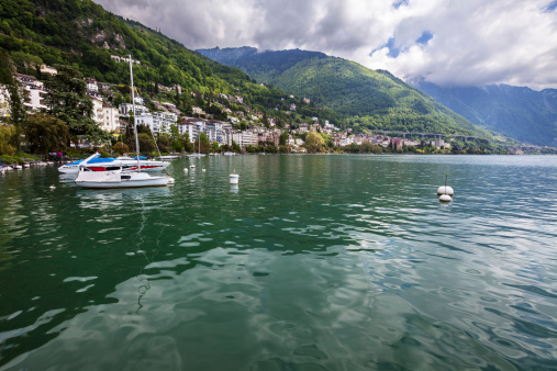 Tranquil Lake Geneva at Montreux, Switzerland
