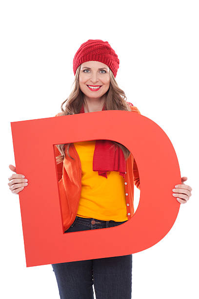 istock Woman holding letter D. 171111017