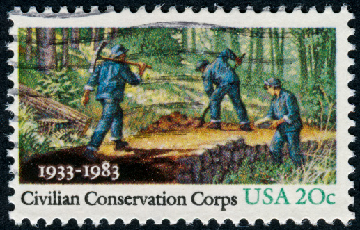 Cancelled Stamp From The United States Featuring The Civilian Conservation Corps