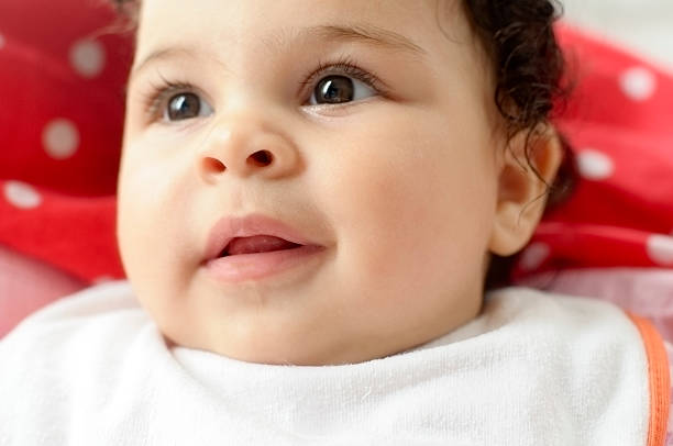 istock Smiling Five Monyhs Old Baby Girl With Bib 171111354