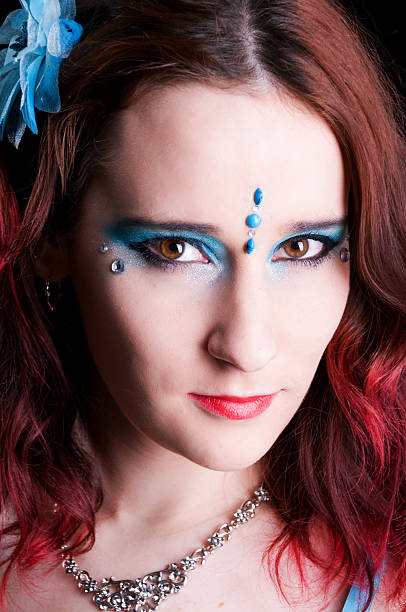 istock Closeup front view of model with striking gaze. 171111369