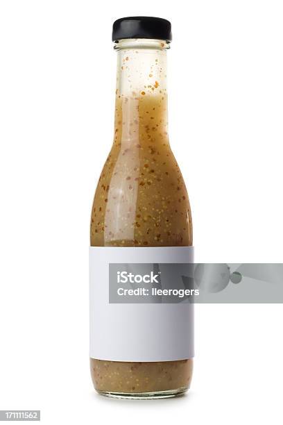 Glas Und Flasche Salatdressing Isoliert Auf Weißem Hintergrund Stockfoto und mehr Bilder von Flasche