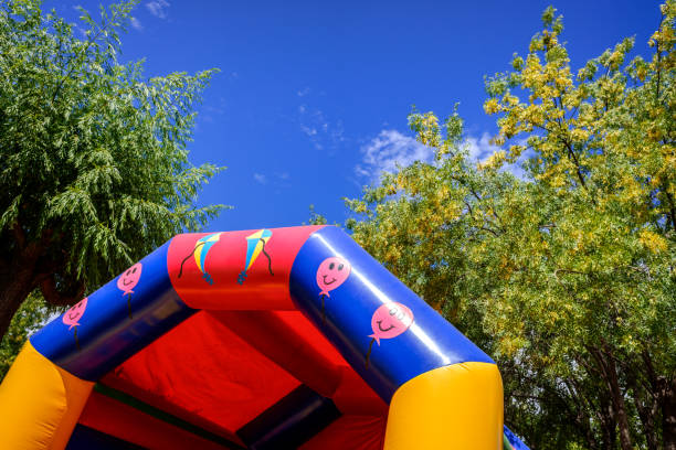 istock Inflatable castles with fun shapes. 1711124128
