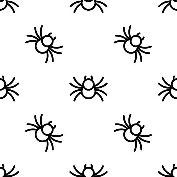 Vector illustration of Spider seamless pattern background.