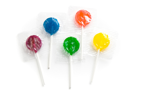 Lollipops on white