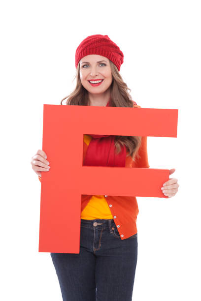 istock Woman holding letter F. 171114642