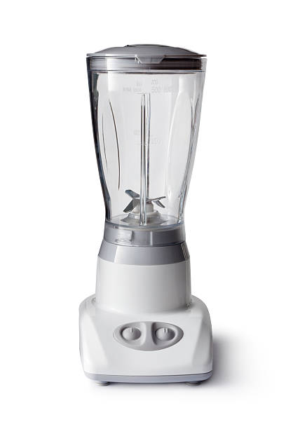 utensili da cucina: frullatore elettrico - blender food processor white isolated foto e immagini stock