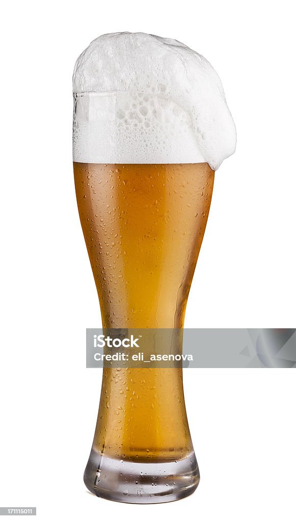 Kaltes Bier Glas, isoliert auf weiss - Lizenzfrei Bier Stock-Foto