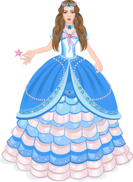 istock Fairy Beautiful Princess in blue dress 1711151700