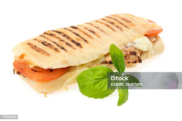 Gegrilltes Hühnchenpaninisandwich Stockfoto und mehr Bilder von Panini - Panini, Sandwich, Tomate