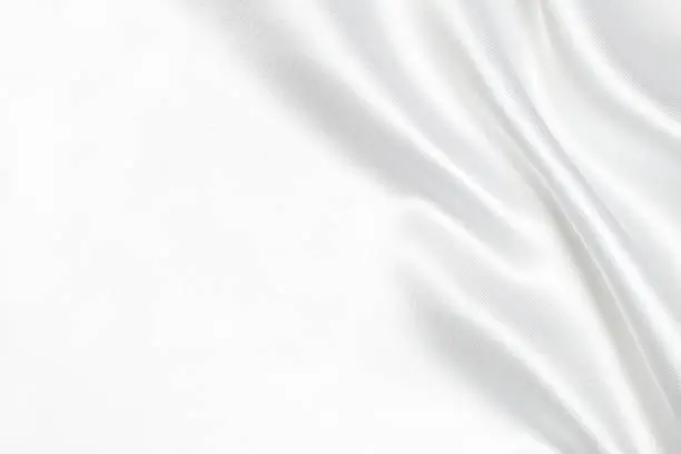 Photo of White silk fabric background
