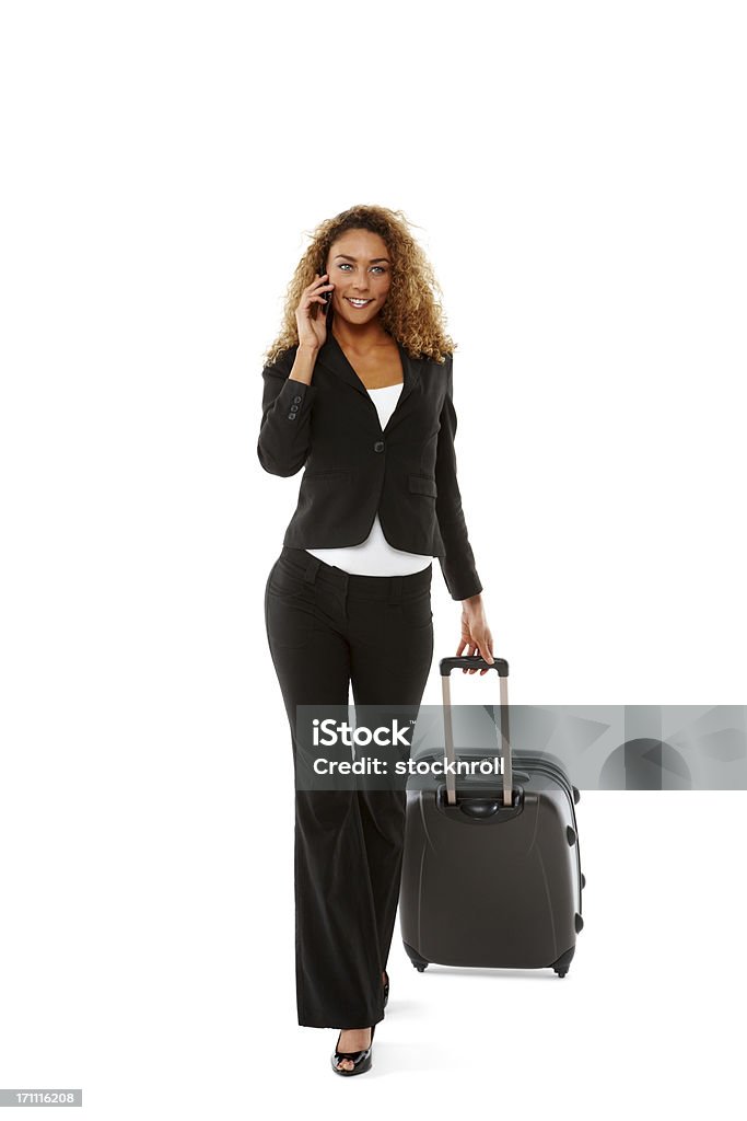 Pretty businesswoman en viaje de negocios - Foto de stock de Maleta libre de derechos