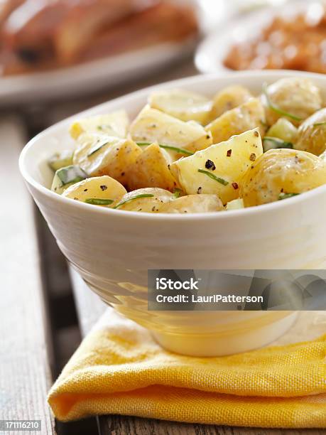 Salada De Batata Em Um Piquenique - Fotografias de stock e mais imagens de Mesa de Piquenique - Mesa de Piquenique, Salada de Batata, Acompanhamento