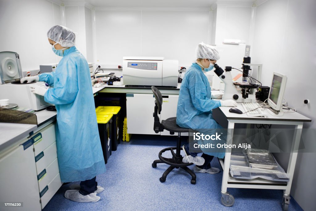 Due donne che lavorano in un laboratorio - Foto stock royalty-free di Donne