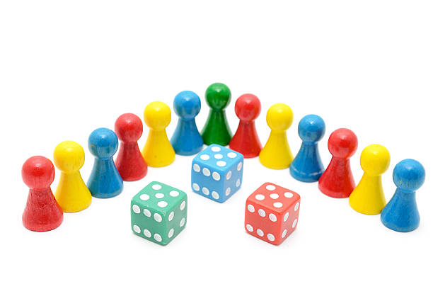 istock Multi Color Board Game Pieces with diece in Formation 171116380