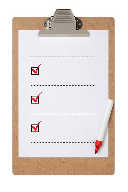 lista de verificação para área de transferência com traçado de recorte - checkbox check mark checklist clipboard imagens e fotografias de stock